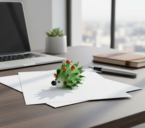 Figurine de hérisson en verre artisanal, décoration artistique en cristal, presse-papiers, objet décoratif pour la maison, le bureau ou le tableau de bord de voiture, cadeau - Product Image 4