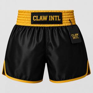 กางเกงขาสั้น CLAW INTL MMA สีดำทอง ขอบเอวยางยืด สำหรับผู้ใหญ่ ระบายอากาศได้ดี แห้งเร็ว โพลีเอสเตอร์ ทรงปกติ - Product Image 5