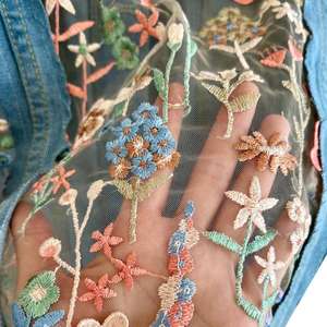 OEM 2026 Women's Embossed <b>Gothic</b> Washed Denim <b>Jackets</b> Comfortable Button-Up Eco-Friendly Street Wear Pakistan Manufactured - Product Image 2