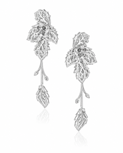 Boucles d'oreilles en or blanc avec diamants de laboratoire marquise et ronds, bijoux de mariage naturels pour femmes, or 10K 14K 18K, argent 925 935 - Product Image 4