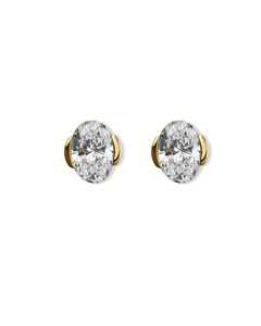 Boucles d'oreilles solitaires ovales en diamant de laboratoire scintillant de 1,01 carat avec or massif 14 carats, idéales pour les femmes, pour les fêtes et comme bijoux de promesse - Product Image 2