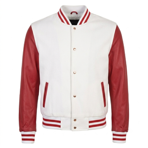 Chaqueta Universitaria Personalizada con Logotipo, Cuerpo de Lana, Mangas de Cuero Genuino, Chaqueta Varsity, Totalmente Personalizable, Proveedor Mayorista - Product Image 5