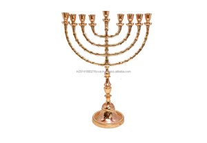 Support de bougie en métal gaufré à 9 bras, artisanal, écologique, résistant à la chaleur, décoration d'intérieur pour mariages, anniversaires, Noël - Product Image 4