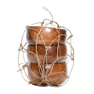 Stylish Serving <b>Bowl</b> <b>Set</b> of 3 for Home Hotel Restaurant Serving <b>Soup</b> & Dish Serving <b>Bowl</b> Brown Color Wood Salad Dining <b>Bowls</b> - Product Image 1