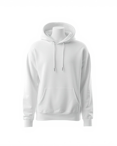 Sweat-shirt à capuche unisexe blanc, coupe ample, en molleton, décontracté, avec poche avant, pour l'hiver, 100% coton, respirant, streetwear - Product Image 1