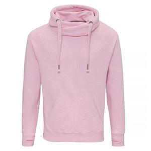 Sudadera con Capucha Unisex Rosa, Corte Regular, Algodón French Terry, Color Sólido Informal, Bolsillo Canguro, Ropa de Otoño - Product Image 1