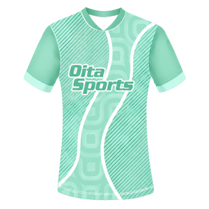Conjunto de Camiseta y Pantalones Cortos de Rugby Verde Menta y Blanco, Cuello en V, Diseño Geométrico, Uniforme de Equipo Personalizado, Transpirable, para Entrenamiento Deportivo - Product Image 3