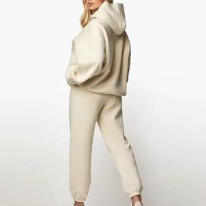 Ensemble de survêtement réversible deux pièces pour femme, col en V, longueur intégrale, très extensible, en polaire athlétique, style hip-hop, écologique, 220g, 100% - Product Image 6