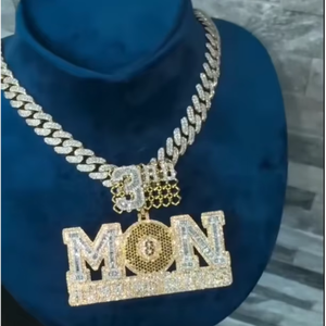 CONCEPTION Colgante de Letra Personalizado Unisex Estilo Hip Hop con Moissanita VVS de Color D, Corte Brillante, Certificado GRA, en Plata S925 y Engaste de Garra - Product Image 1