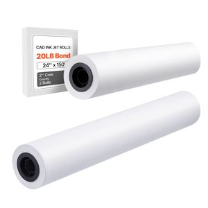 Rouleau de papier grand format pour traceur 24 po x 150 pi, rouleaux de papier bond 20 lb avec mandrin de 2 po, 2 rouleaux de papier bond CAD Dr Master - Product Image 4
