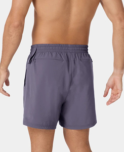 Shorts légers pour hommes 2026, couleur unie, séchage rapide, avec cordon de serrage et poches, style décontracté, taille mi-haute, tissu polyester 180 g - Product Image 2