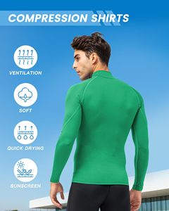 <b>Men</b> Breathable MMA Rash Guard Compression Shirt <b>Turtle</b> <b>Neck</b> Long Sleeve Athletic Rash Guard For Gym Training Running Cycling Top - Product Image 4