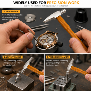 Professional for Style Steel Jewelry Hammer | Flat Face <b>Engraving</b> <b>Tool</b> for Watchmaking DIY Craft Metalwork Bench Work OEM - Product Image 5