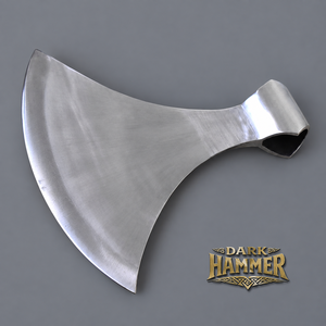 Tête de hache danoise polie forgée à la main, style Viking, lame large et courbée, objet historique de collection - Product Image 1