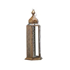 Farol marroquí de latón hecho a mano con diseño perforado para decoración del hogar - Product Image 6