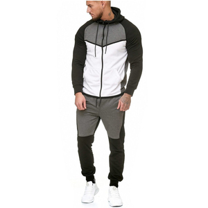 Ensemble de survêtement personnalisé pour homme en molleton de coton, sweat à capuche et pantalon de jogging, fermeture éclair intégrale, vêtements de sport décontractés - Product Image 4