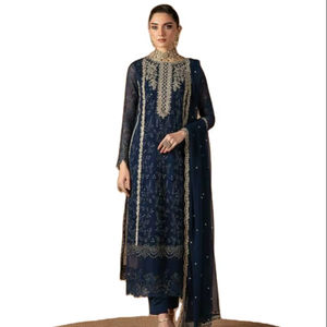 Traje Salwar de Diseñador Exclusivo para Mujeres Musulmanas, con Múltiples Piedras y Trabajo de Espejo, de Largo Extendido, de SHREE INDIAN EXPORTS - Product Image 1