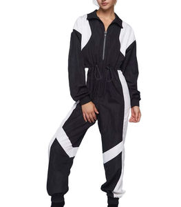 2026 Trending <b>Women</b> Color Block Windbreaker Jumpsuit Streetwear One Piece <b>Tracksuit</b> Casual Zip Up Windproof Outdoor Sports Set - Product Image 1