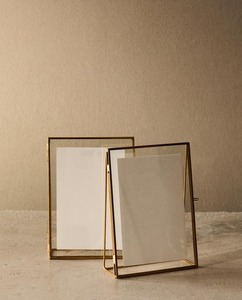 Modern Luxury Gold Metal Glass Picture Frame Standing Tabletop Photo Display Holder Elegant Minimalist Interior <b>Home</b> <b>Decor</b> - Product Image 3