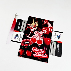 Palette de cils magnétiques en acrylique durable, motif Betty Boop carré noir-rouge, étiquette privée, pour extensions de cils - Product Image 4