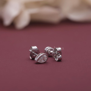 IGI Certified Lab Grown Diamond Pear Bezel Stud <b>Earrings</b> Solid 925 Sterling <b>Silver</b> Pear Cut Screw <b>Back</b> Diamond <b>Earrings</b> - Product Image 6
