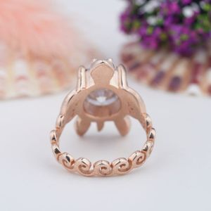 925 Sterling <b>Silver</b> <b>Small</b> Cute Animal Crab Shape Rings Rose Gold Plated Cubic <b>Stud</b> ring Fashion Jewelry for Women - Product Image 3