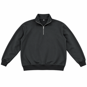 Ensemble sweat-shirt à quart de zip noir pour homme, coupe décontractée, pantalon en molleton, streetwear, vêtements de sport décontractés, vente en gros, approvisionnement en vrac USA - Product Image 3
