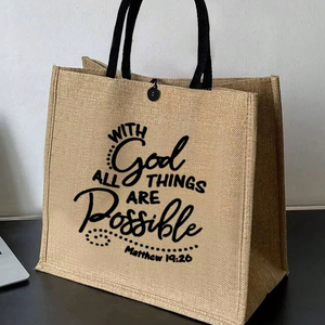 Strong Non Woven Handle Cotton <b>Medium</b> Tote <b>Bag</b> Reusable Eco Friendly Shopping for Grocery Retail Packaging Use - Product Image 1