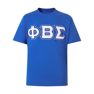 T-shirt Premium en Chenille Bleue avec Lettres Phi Beta Sigma pour Hommes – Coupe Confortable, Tissu de Qualité Supérieure, Vêtement de Fraternité Grecque, Tenue Décontractée - Product Image 2