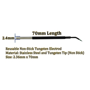 Electrodo de Aguja Curva Reutilizable Ellman, Punta de Electrocauterización Antiadherente de Tungsteno, Instrumentos Quirúrgicos CE de Alta Temperatura - Product Image 3