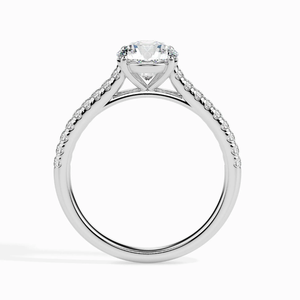 Bague de fiançailles solitaire pour femme avec diamant de laboratoire rond brillant de 2 carats et accents latéraux, en or 14 carats, certifiée IGI, bijoux fins tendance - Product Image 4
