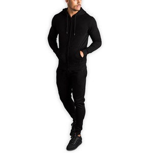 Men's <b>White</b> Hooded Tracksuit Full Zip Sweatshirt <b>Jogger</b> Set Solid Color Casual Wear Breathable Cotton Autumn Outfit - Product Image 1