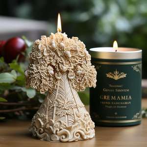 Bougie d'aromathérapie cylindrique en bois ancien, cadeau artisanal, pierre parfumée, bougie personnalisée en usine, moule en silicone - Product Image 2