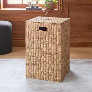 Woven <b>Lidded</b> Water Hyacinth Storage <b>Hamper</b> Handmade Storage <b>Basket</b> Wholesale eco-friendly Made by VgreenArt from Vietnam - Product Image 2