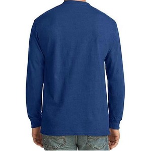 T-shirt de sport à manches longues pour homme en polyester/coton, col rond, séchage rapide, compression personnalisée, tricoté à l'écran numérique, couleur unie - Product Image 3