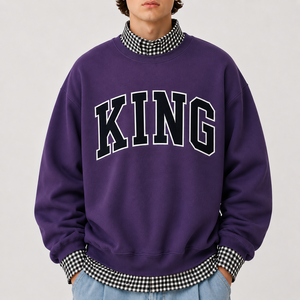 Youth Club Wear <b>Mock</b> <b>Neck</b> Sweatshirt Custom Varsity Letter Printed Low MOQ Winter Fleece Pullover <b>Tops</b> OEM Bulk Supplier - Product Image 4