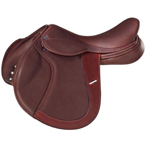 Selle de cheval de saut anglais neuve en cuir marron véritable taille