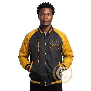 Alpha |   Blouson universitaire d'automne matelassé brodé en satin Phi, de haute qualité, respirant, à col montant, pour hommes de fraternité et sororité - Product Image 1
