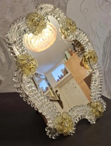 Vintage Venetian <b>mirror</b> made of Murano glass - Product Image 2