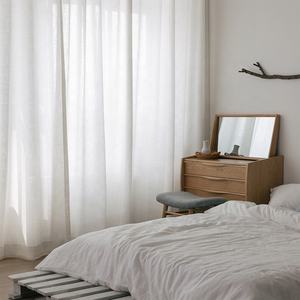 <span class=keywords><strong>Tende</strong></span> <span class=keywords><strong>a</strong></span> <span class=keywords><strong>pieghe</strong></span> in lino francese personalizzate tenda in lino bianco oscurante al 50% per il soggiorno - Product Image 3