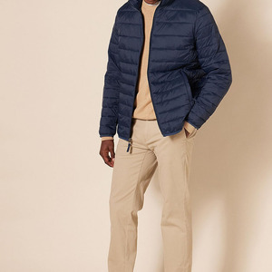 Chaqueta de Lona de Poliéster Azul Personalizada, Chaqueta Impermeable con Cuello Alto, Chaqueta Acolchada, Talla Regular, Opciones de Stock del Fabricante - Product Image 6