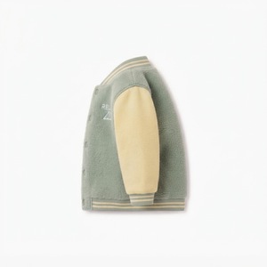 Veste universitaire en polaire Relevo avec logo brodé, fermeture à boutons sur le devant, unisexe, décontractée, manteau d'automne - Product Image 3