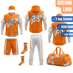 Uniforme de Béisbol Sublimado Personalizado, Conjunto de Camiseta, Sudadera con Capucha, Pantalones Cortos, Calcetines y Bolsa para Equipo - Product Image 1