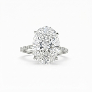 Magnificent 7.52 CT Oval Lab Grown Diamond <b>Ring</b> in PT950 Platinum for Women - Product Image 1