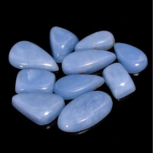 Natural Angelite Crystal Cabochons Hand Polished Light Blue Gemstone Jewelry Making Rings Pendants Earrings Healing Stone - Product Image 1