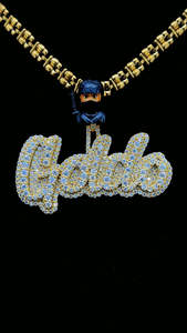 Colgante de moissanita Fianza personalizada Nombre personalizado Iced Out Bling Diamond 925 Plata de ley Hip Hop Carta Colgante de moissanita - Product Image 4