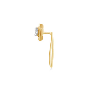 Flower Shape Lab Grown <b>Diamond</b> <b>Nose</b> Pin 14K Gold Plated Luxury <b>Stud</b> Women's Everyday Wear Claw Setting Round Brilliant Cut - Product Image 3