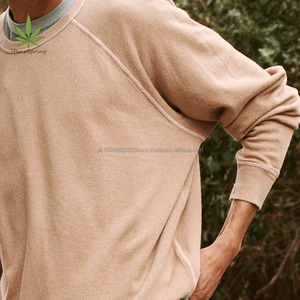 เสื้อสเวตเตอร์คอตตอนกัญชาสำหรับผู้ชาย, เสื้อกันหนาวผ้าฝ้ายออร์แกนิคผ้าเทอร์รี่เสื้อสวมหัวเสื้อสวมทางถนนไซส์ใหญ่ - Product Image 2