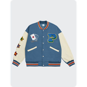 New Arrival for PAK INDUSTRY Men's Retro-Style Embroidered Varsity <b>Jacket</b> 100% Wool <b>Waterproof</b> & Windproof - Product Image 2