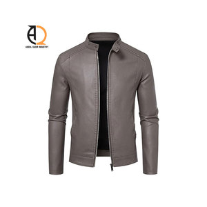Chaqueta de Cuero PU de Alta Calidad para Hombre, Elegante, Impermeable, de Invierno, con Doble Cremallera y Color Sólido - Product Image 1